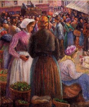 Camille Pissarro : Market at Pontoise